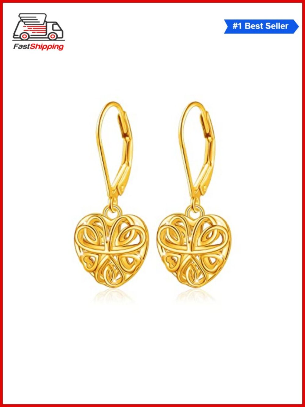 ✨ S925 Sterling Silver Heart Dangle Drop Earrings for Women Jewelry Gift